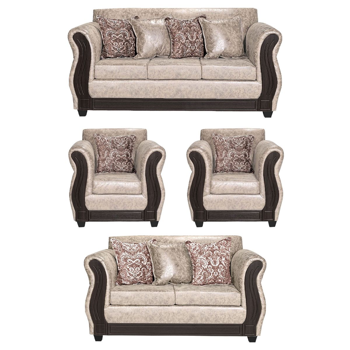 ADONIS LEUDH - Living 3+2+1+1 Caburgua Envejecido Beige