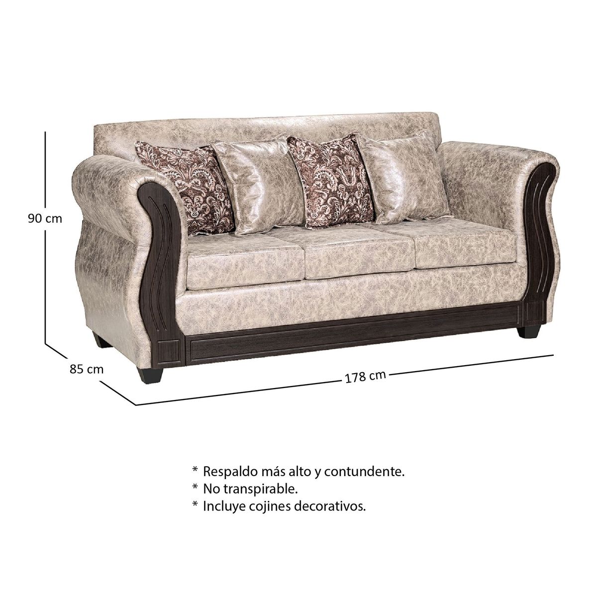 ADONIS LEUDH - Living 3+2+1+1 Caburgua Envejecido Beige