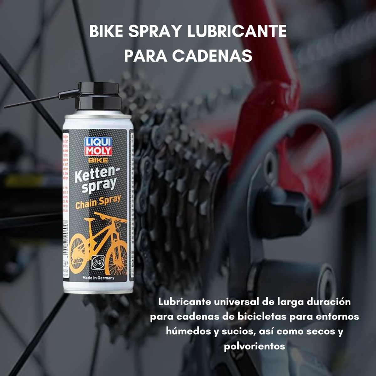 LIQUI MOLY - Lubricante cadena bicicleta LiquiMoly Bike Kettenspray 400ml