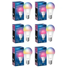 TP LINK - Set 6 Amp Colores Alto Brillo E27 Tapo Smart LED Wi-fi Matter Homekit.