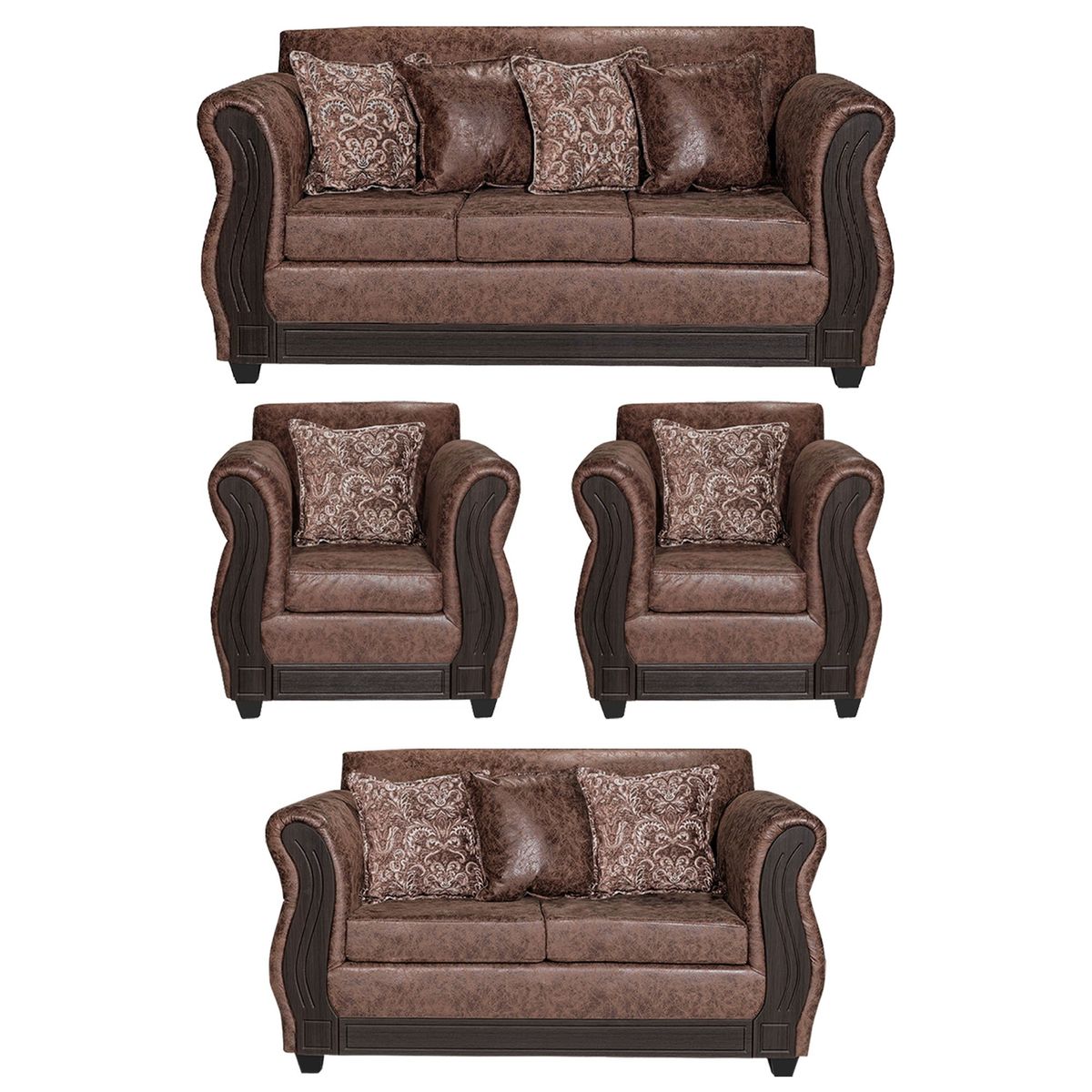 ADONIS LEUDH - Living 3+2+1+1 Caburgua Envejecido Café