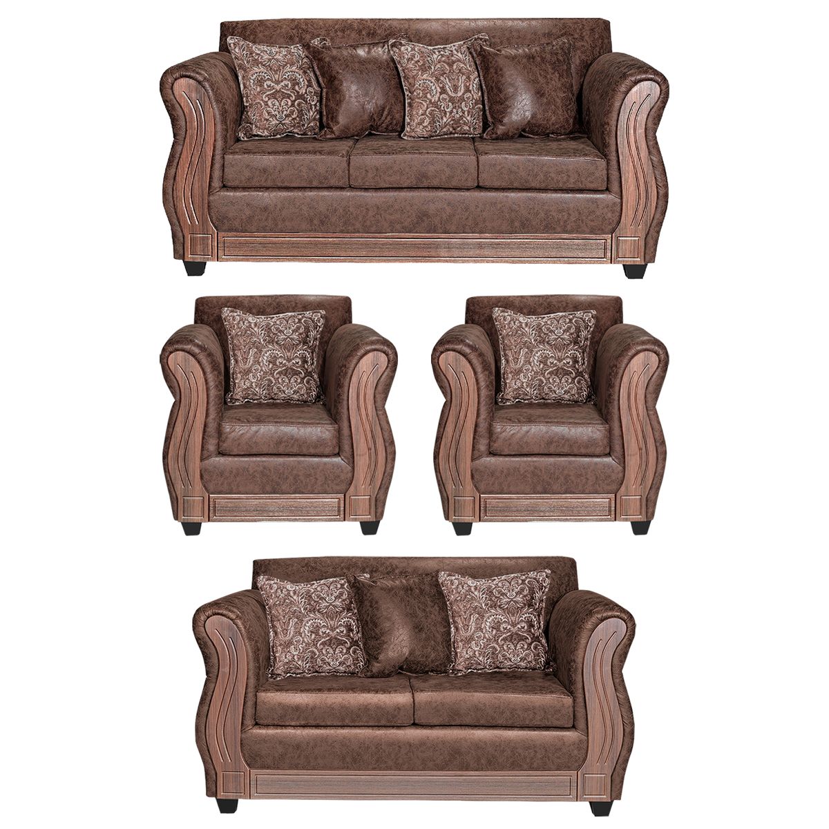 ADONIS LEUDH - Living 3+2+1+1 Caburgua Envejecido Café X