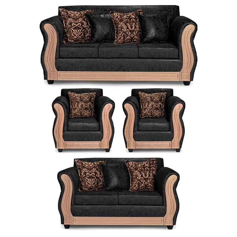 ADONIS LEUDH - Living 3+2+1+1 Caburgua Envejecido Negro X