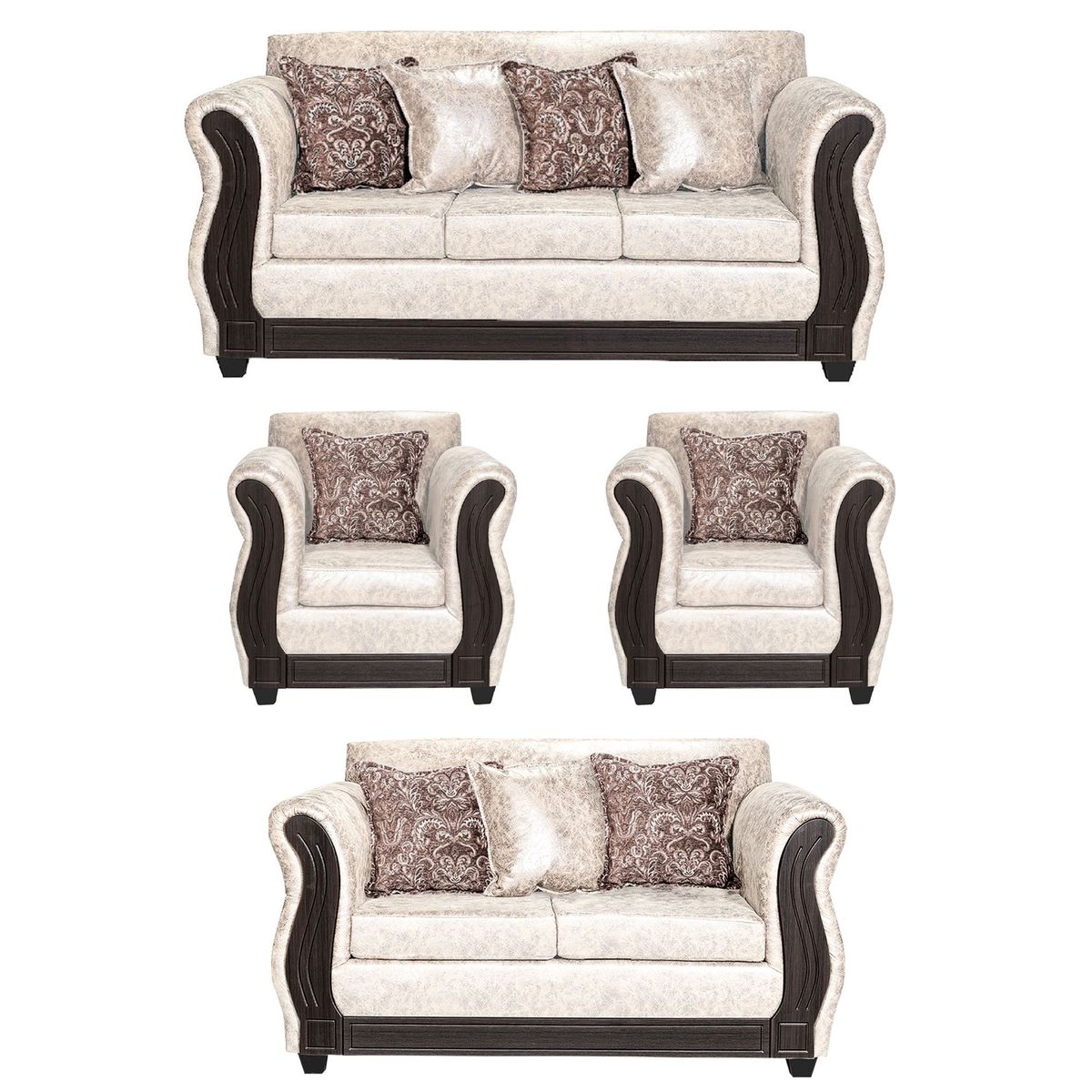 ADONIS LEUDH - Living 3+2+1+1 Caburgua Envejecido Blanco Cálido