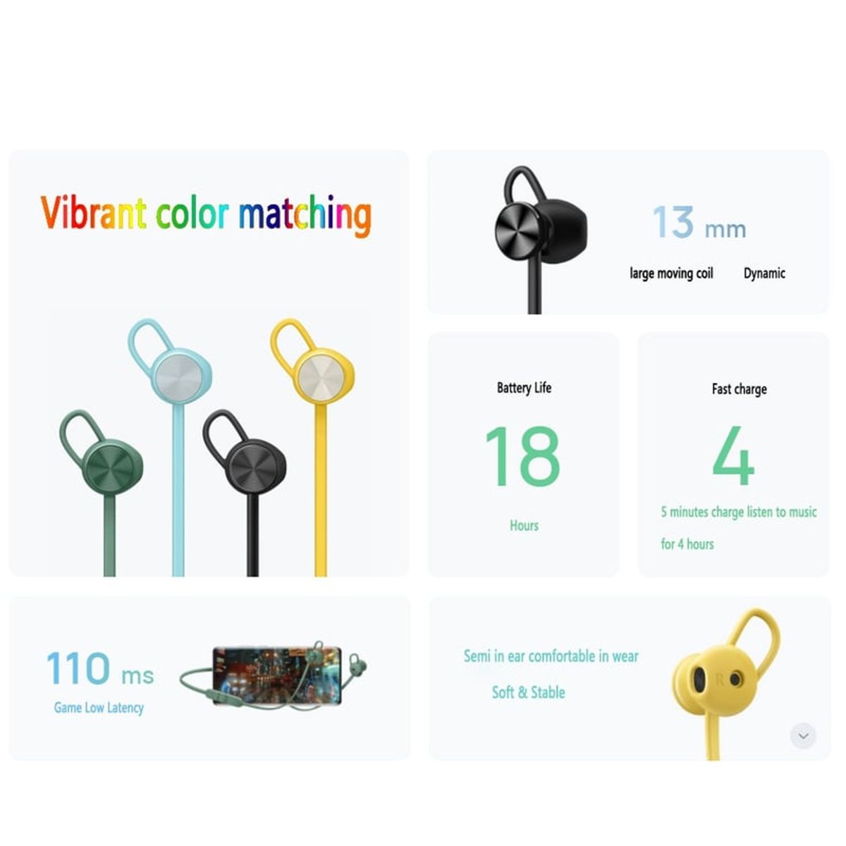 HUAWEI - Audífonos inalámbricos Bluetooth Huawei Freelace Lite Negro