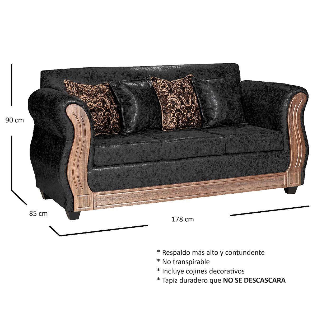 ADONIS LEUDH - Living 3+2+1 Caburgua Envejecido Negro X