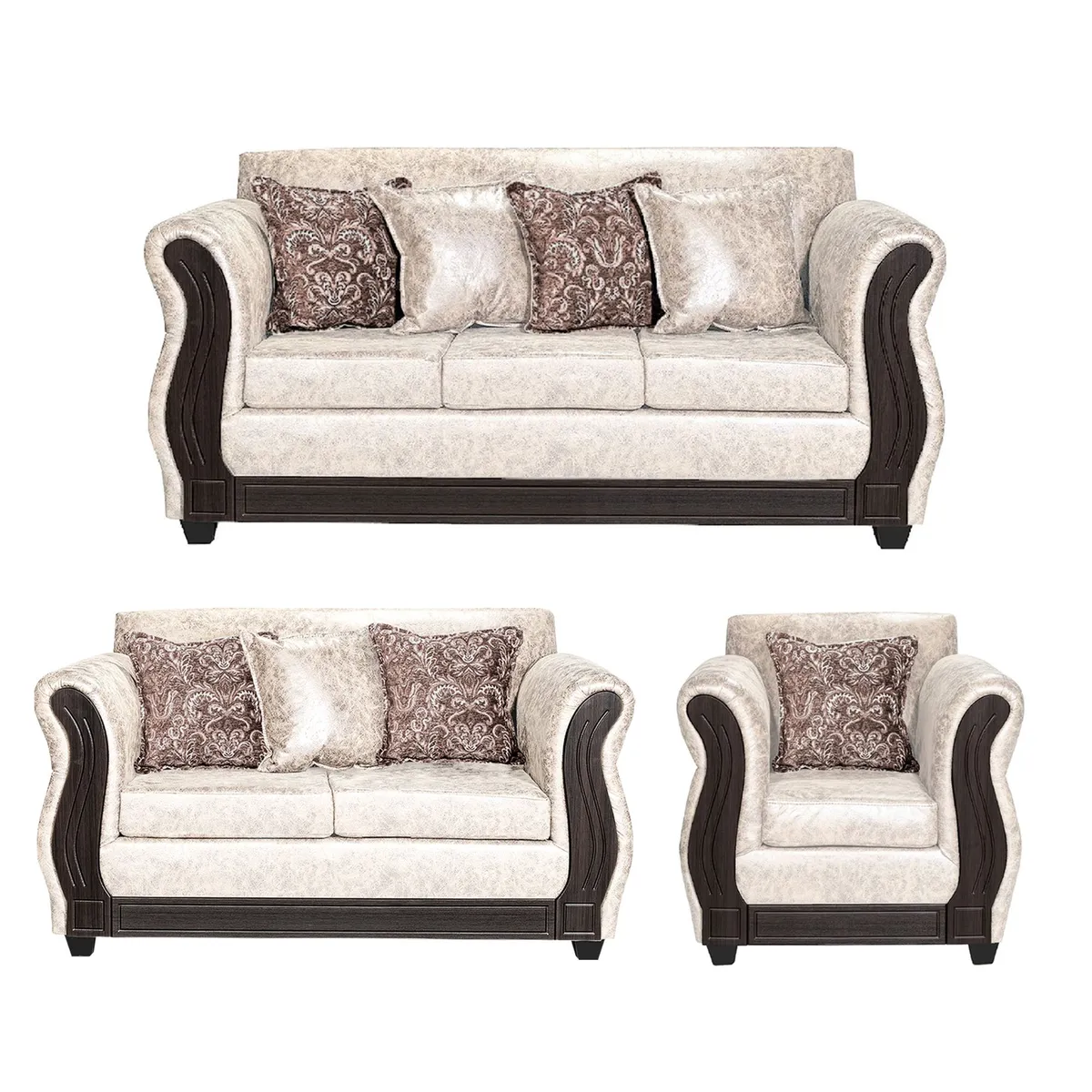 ADONIS LEUDH - Living 3+2+1 Caburgua Envejecido Blanco Cálido