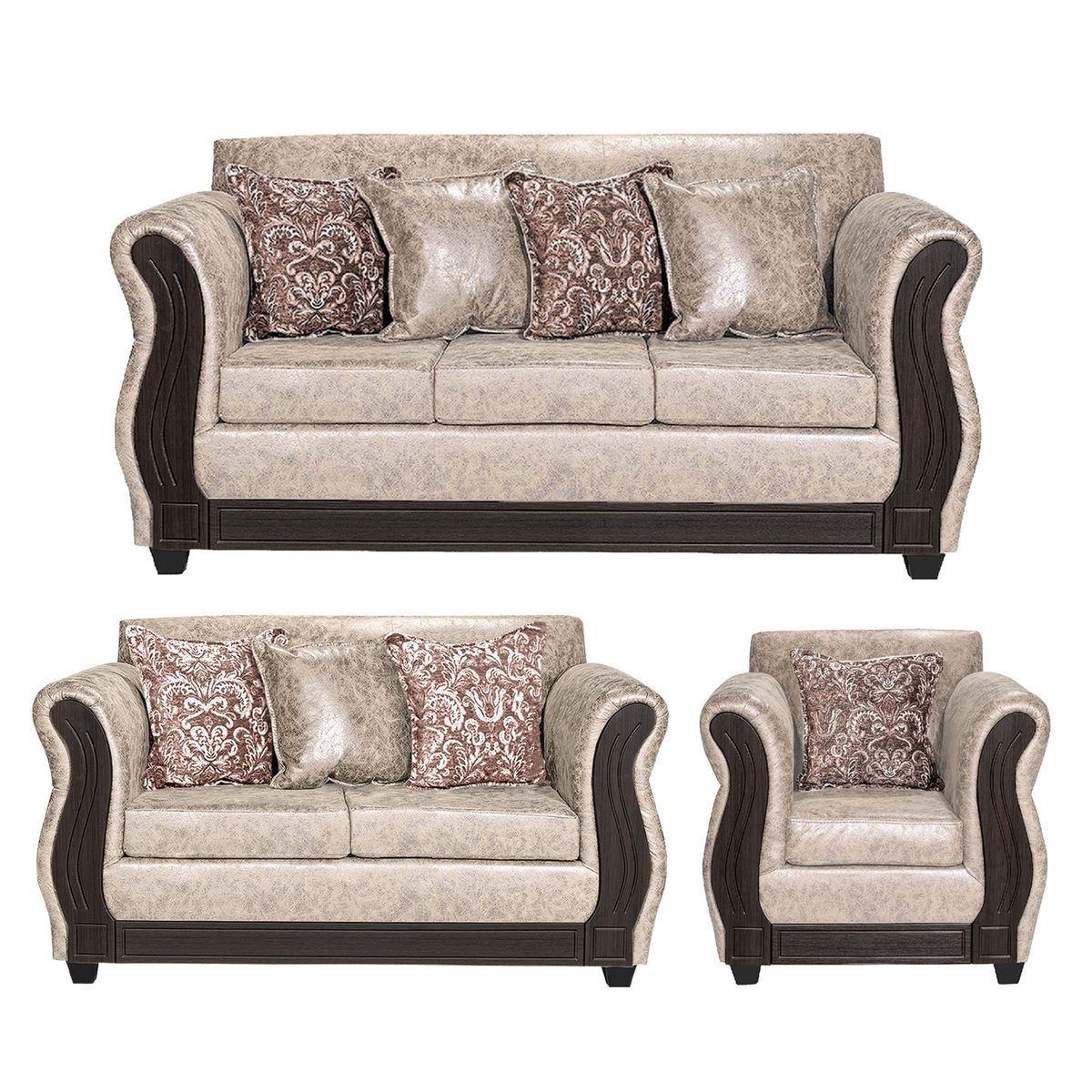 ADONIS LEUDH - Living 3+2+1 Caburgua Envejecido Beige