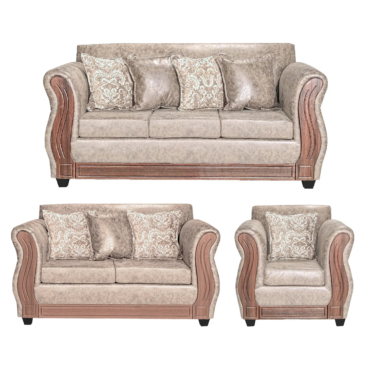 ADONIS LEUDH - Living 3+2+1 Caburgua Envejecido Beige X