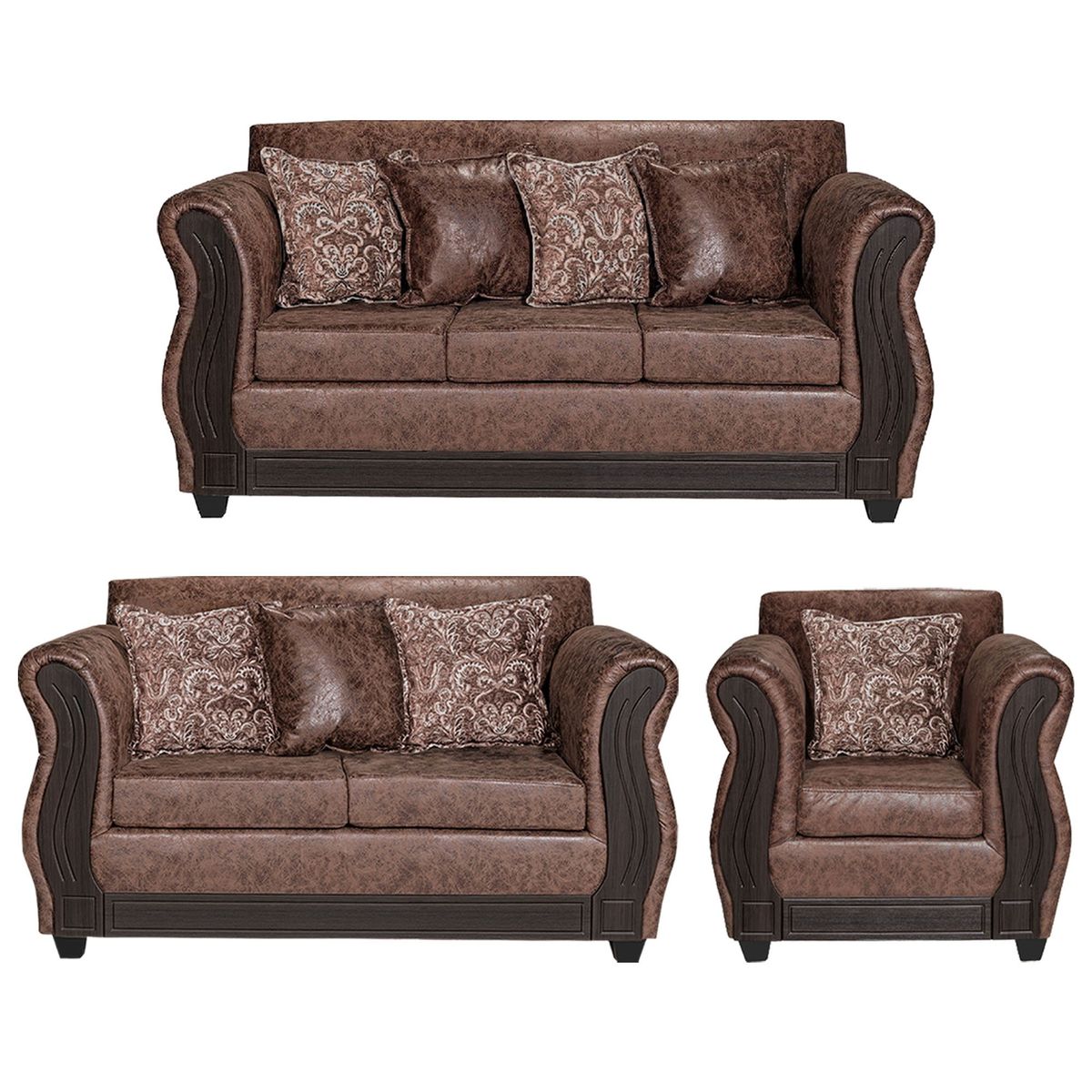 ADONIS LEUDH - Living 3+2+1 Caburgua Envejecido Café