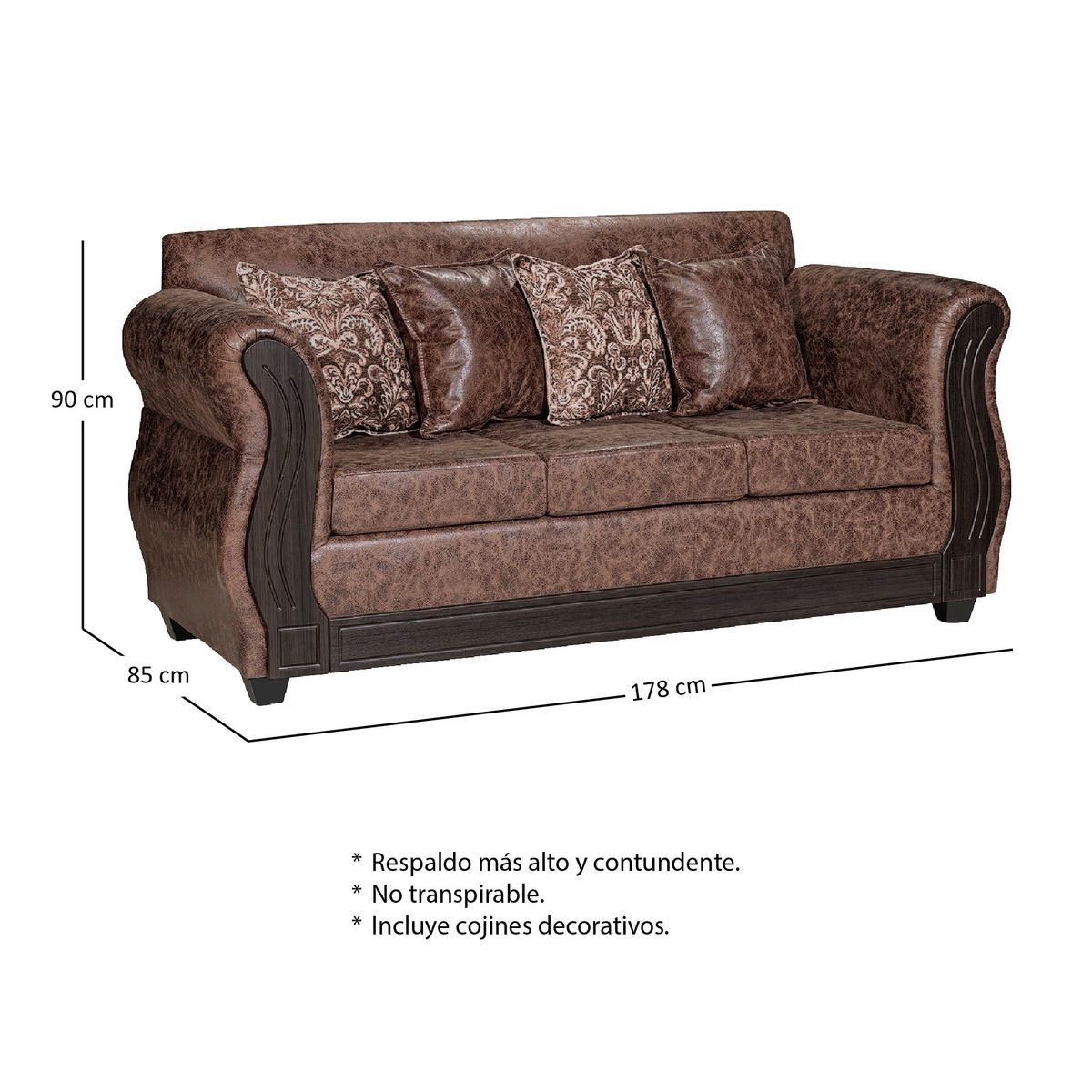 ADONIS LEUDH - Living 3+2+1 Caburgua Envejecido Café