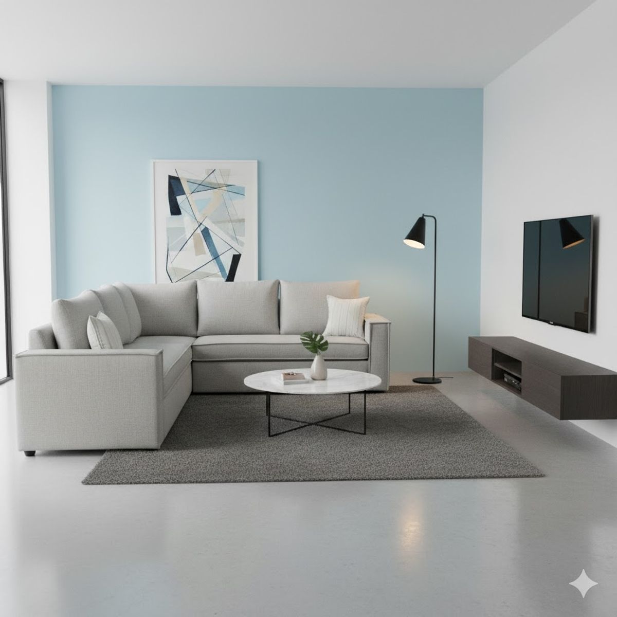 SITIAL HOME - Seccional Matilda Gris claro 6 cuerpos con resortes full comfort