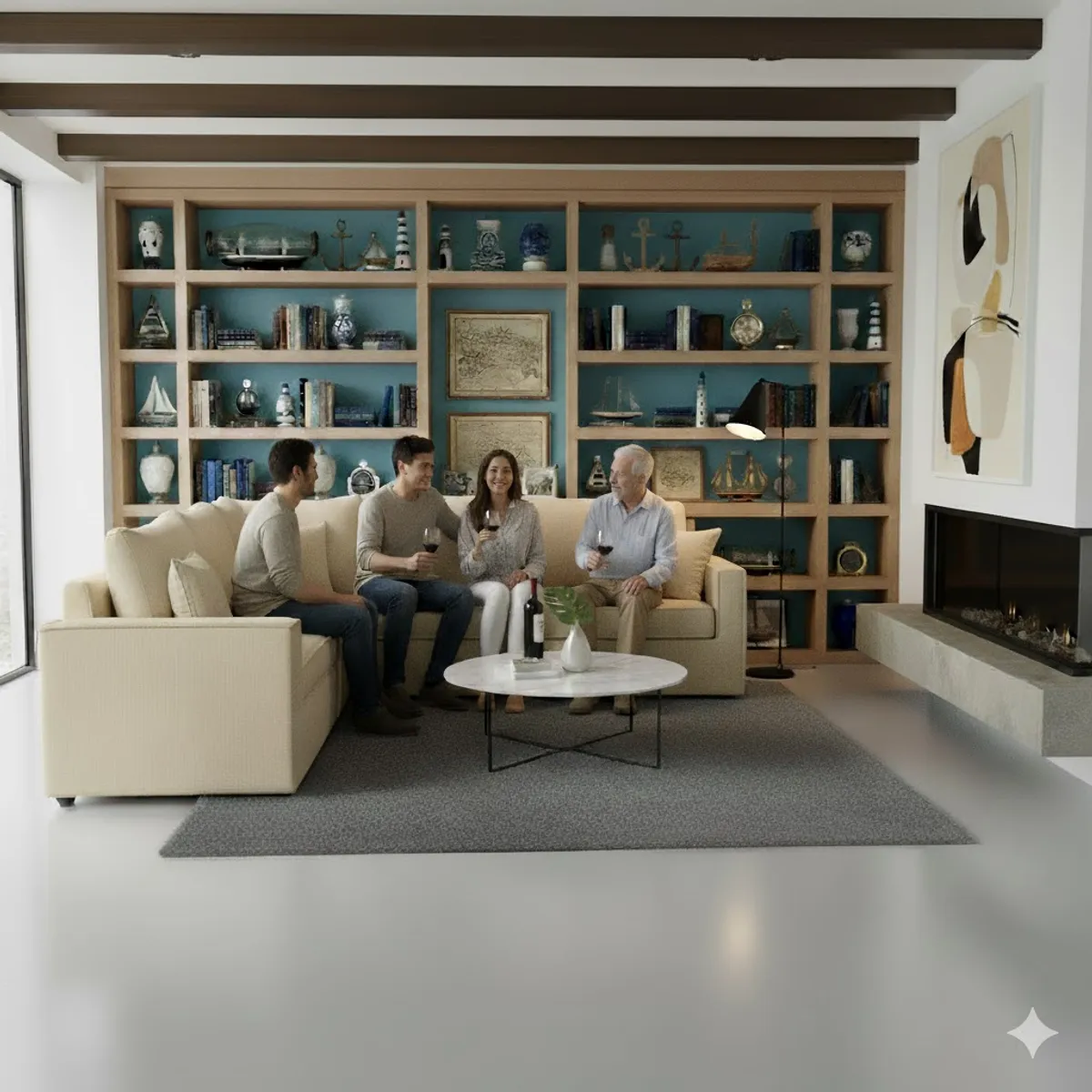 SITIAL HOME - Seccional Matilda Beige 6 cuerpos con Resortes Full Comfort Plus