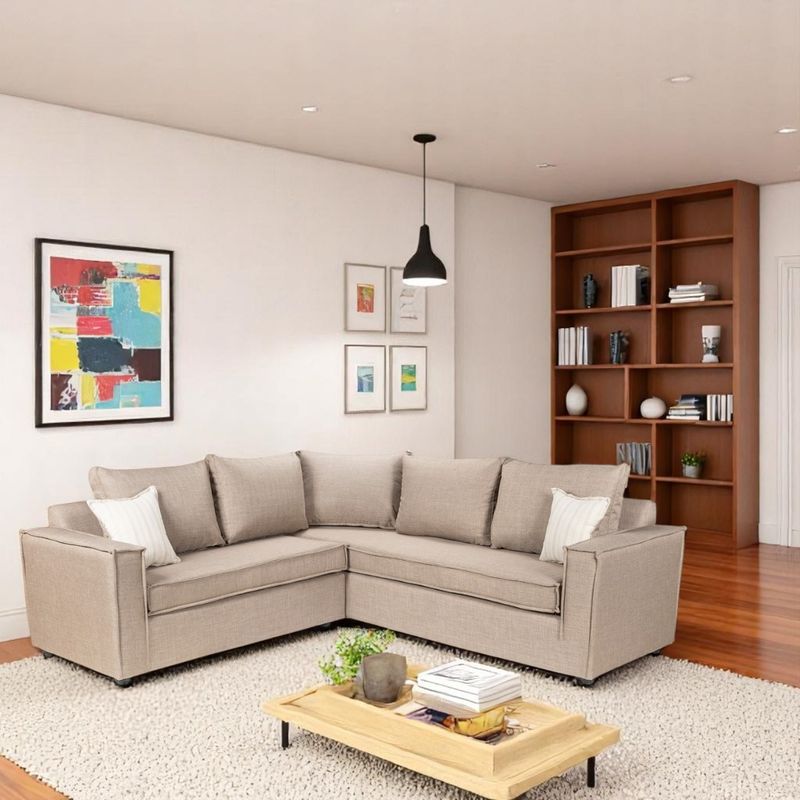 SITIAL HOME - SECCIONAL MATILDA BEIGE  CON RESORTES POCKET