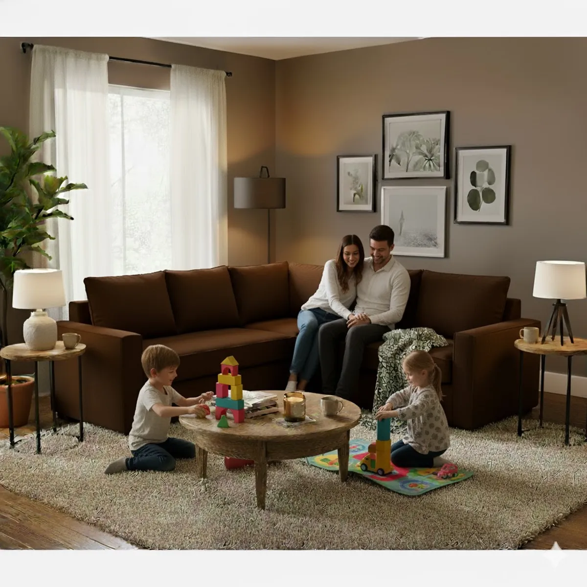 SITIAL HOME - Seccional Matilda Cafe 6 cuerpos con resortes full comfort plus