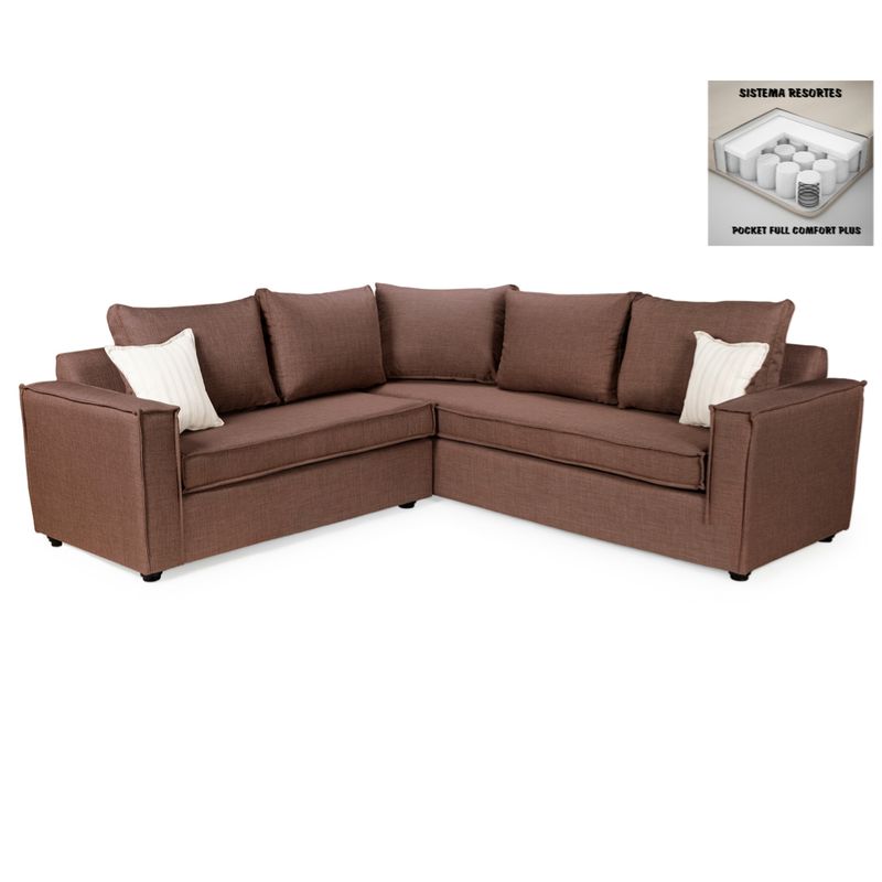 SITIAL HOME - SECCIONAL MATILDA CAFE  CON RESORTES POCKET