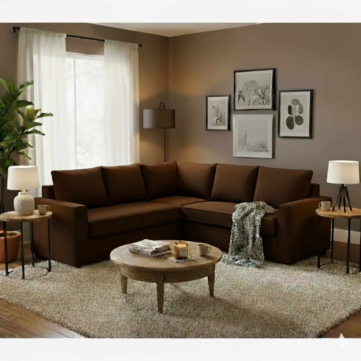 SITIAL HOME - Seccional Matilda Cafe 6 cuerpos con resortes full comfort plus