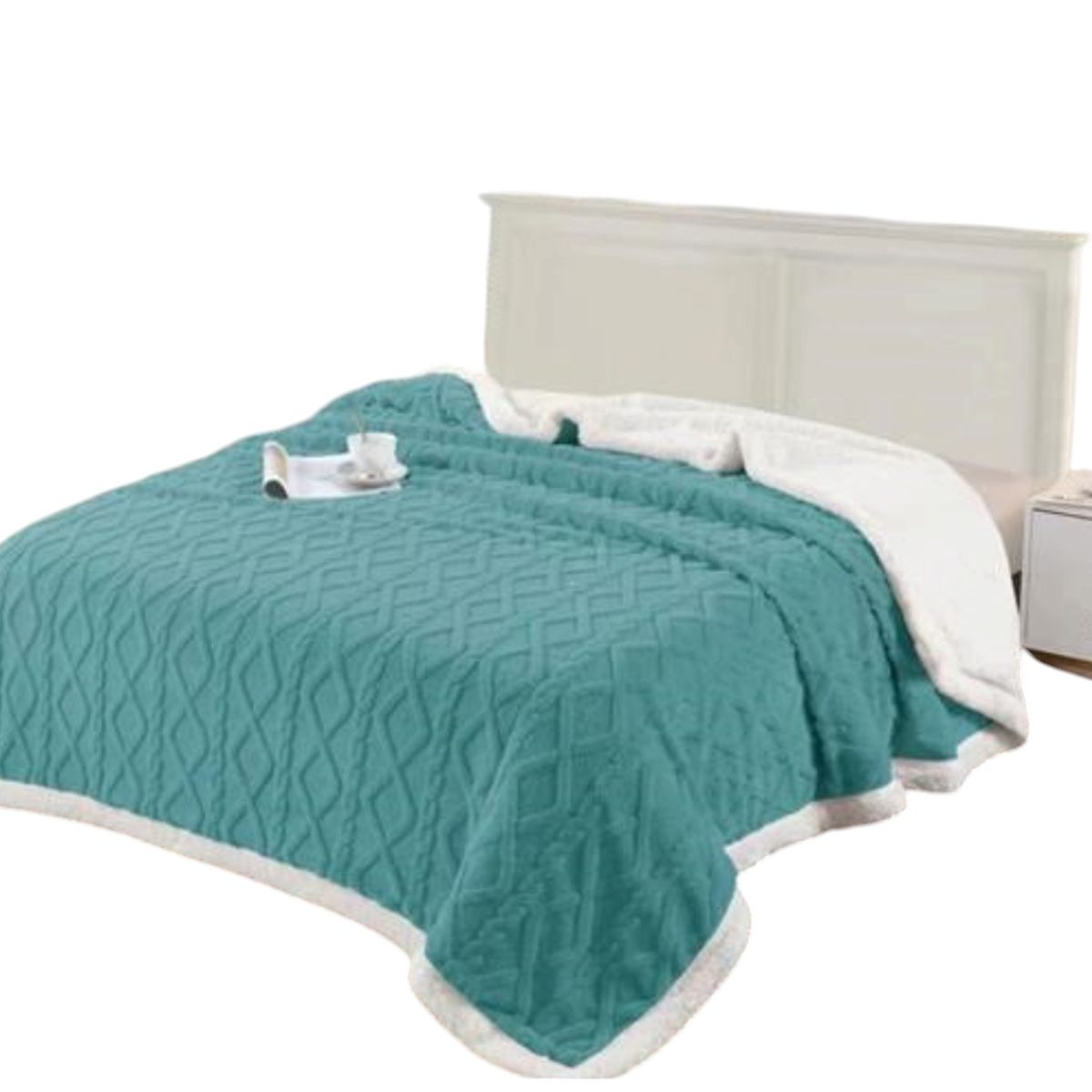 GENERICO - Frazada Trenzada con Chiporro de 2 plazas