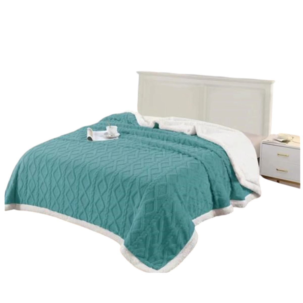 GENERICO - Frazada Trenzada con Chiporro de 2 plazas