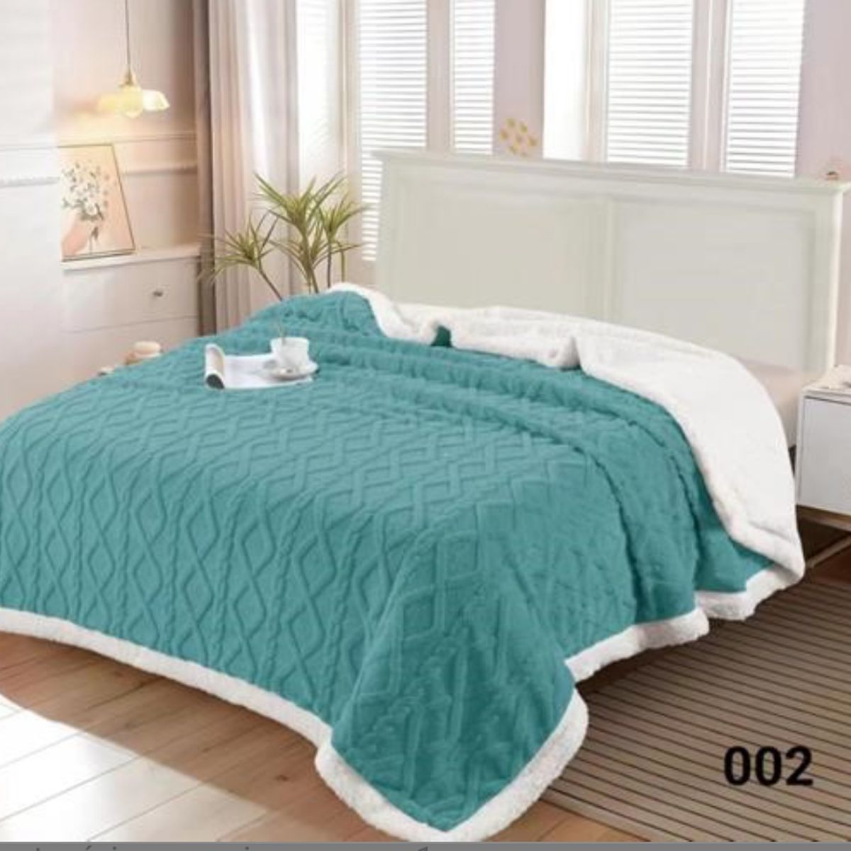 GENERICO - Frazada Trenzada con Chiporro de 2 plazas