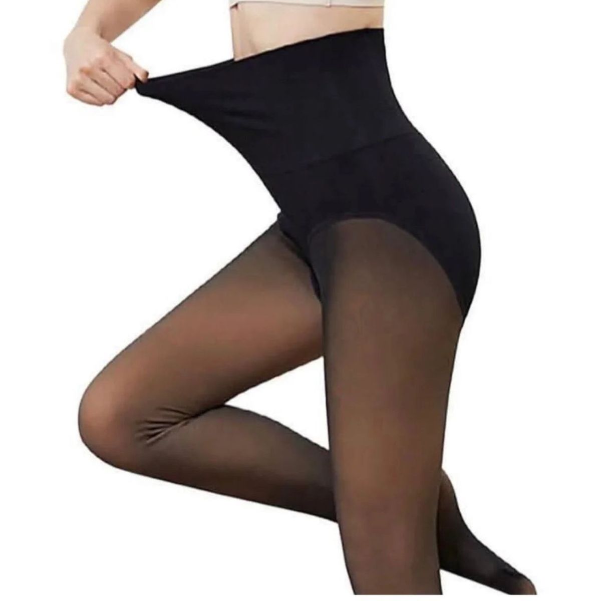 DIANA - PANTYS EFECTO PIEL TÉRMICAS CON POLAR INTERIOR TALLE ALTO XS-XL