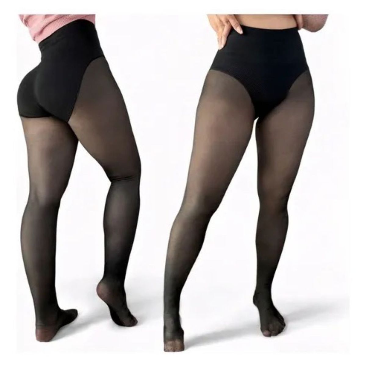 DIANA - PACK DE 2 PANTYS EFECTO PIEL TÉRMICAS CON POLAR INTERIOR TALLE ALTO XS/XL