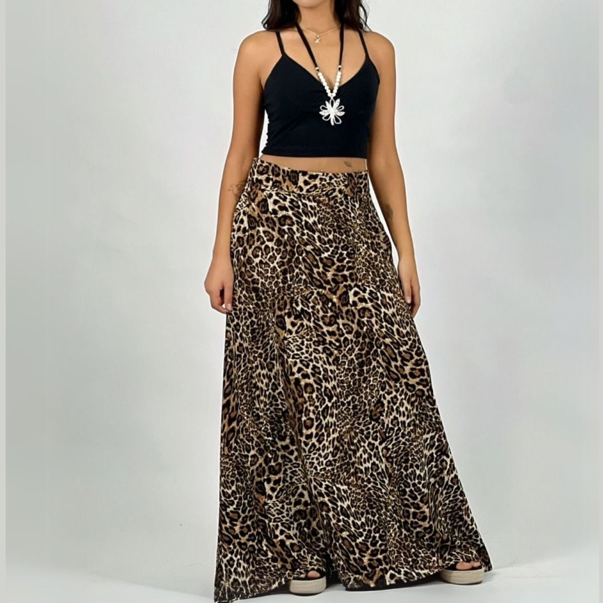 A - Falda estampada animal print