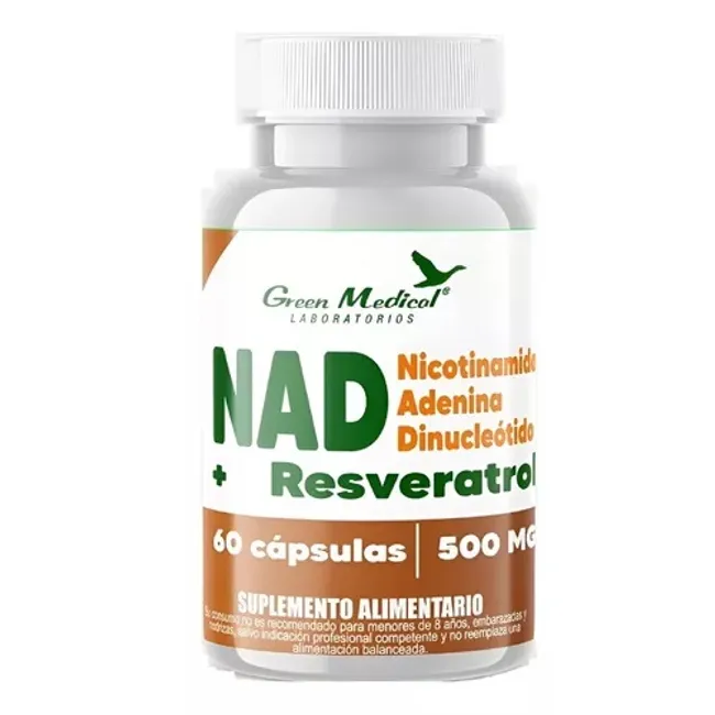 GREEN MEDICAL - Nad + Resveratrol : Nicotinamide + Adenina + Dinocle Gm 60 Caps