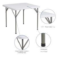 Mesa Plegable Camping Portátil Eventos 86x86 Cm