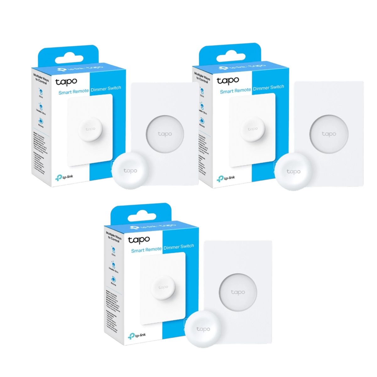 TP LINK - Set 3 Interruptor Dimmer inalambrico Magnetico Tapo Google Alexa