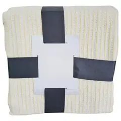 GENERICO - Manta De Lana con Borlas 210 X150 cm Beige.