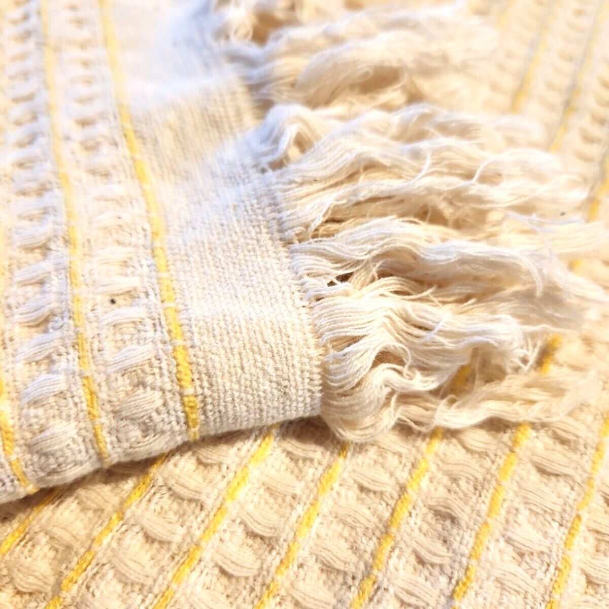 GENERICO - Manta De Lana con Borlas 210 X150 cm Beige.