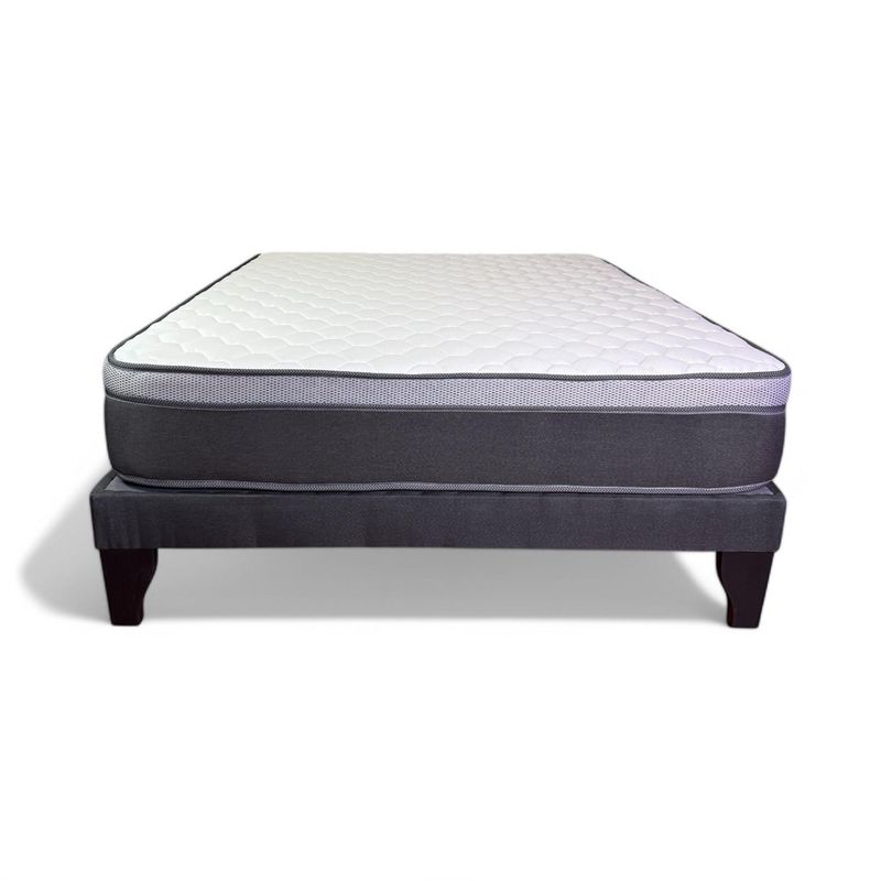 FLOBAL - Cama Europea 2 Plazas Base Dividida Marengo + Colchón 150x190 cm