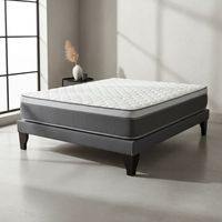 Cama Europea 2 Plazas Base Dividida Marengo + Colchón Pilow 150x190x28cm