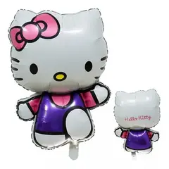 BIGBAMSPACE - Pack 2 Globos Princesa Rosa Gatita Lazo 75cm - Rosa