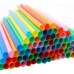 BIGBAMSPACE - Bombillas Plasticas Desechable (8 X 210 Mm 100 Unidades)