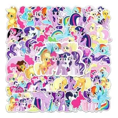 BIGBAMSPACE - 50 Stickers Calcomanias My Little Pony - Negro