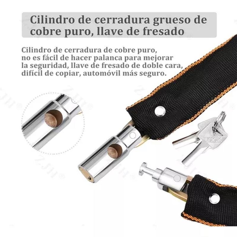 BIGBAMSPACE - Cuadrada Candado Con Cadena Para Motos Bicicleta 135cm