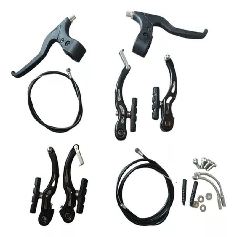 BIGBAMSPACE - Kit Completo De Frenos V-brake Para Bicicleta Mtb Ruta Paseo - Negro