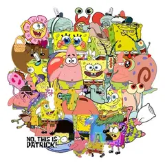 BIGBAMSPACE - 50 Stickers Bob Esponja Patricio Calamardo / Calcomania
