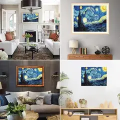 BIGBAMSPACE - Cuadros Decorativos Noche Estrellada Diamond Painting Diy