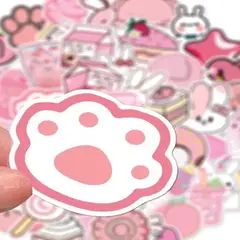 BIGBAMSPACE - 50 Unidades Sticker Pegatina Diferentes De Color Rosa Kawaii