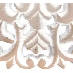 BIGBAMSPACE - Cuadro Madera Ornamental 37x37 Cuadrado Blanco/beige Mediano