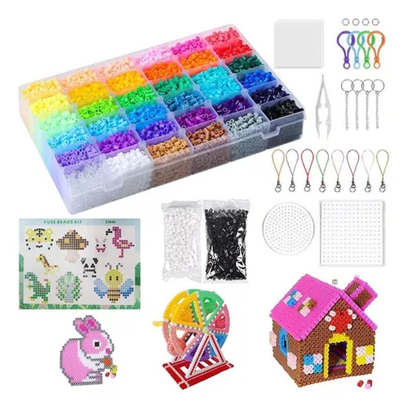 BIGBAMSPACE - Set 12000 Beads 5mm Diy Juego De Cuentas Fusibles 36 Colores
