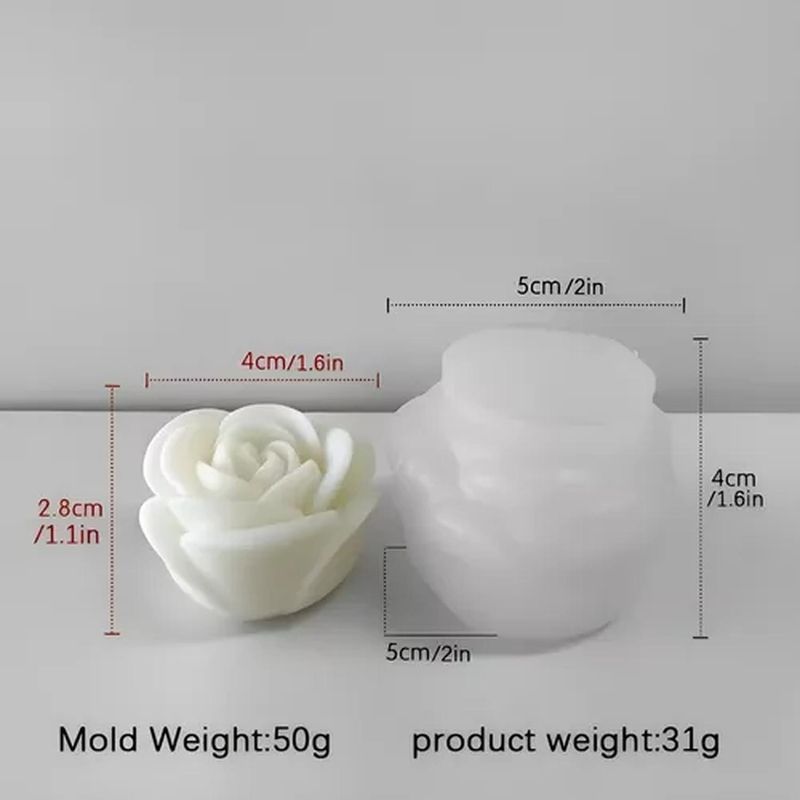 BIGBAMSPACE - Set 2 Molde Silicona Moldes Para Hacer Velas Molde Rosas 3d