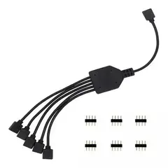 BIGBAMSPACE - Cable Rgb Hub 1 A 5 Salidas 12v Ventilador 30cm 4 Pin