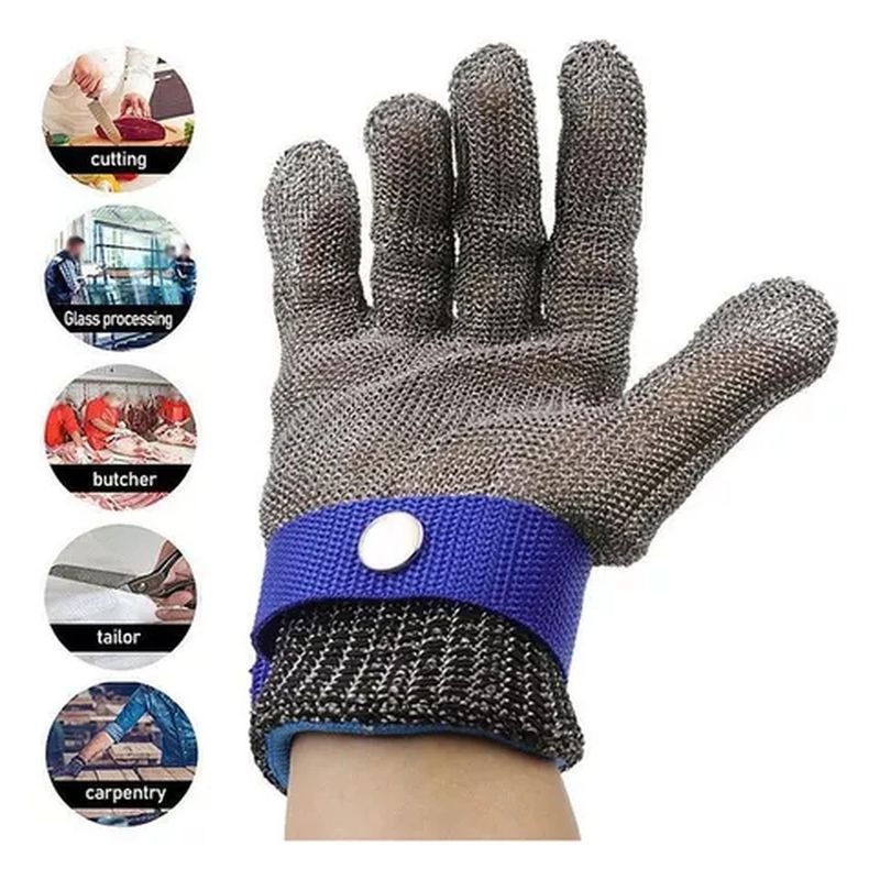 BIGBAMSPACE - Guantes Resistentes Al Corte Acero Inoxidable Carnicero Caza