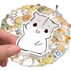 BIGBAMSPACE - 50 Unidades Stickers Pegatina Hamster Animado