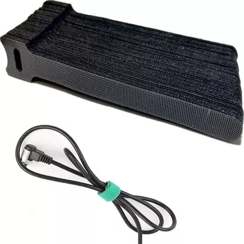 BIGBAMSPACE - Amarra Para Cables Velcro Color Negro - 50 Unidades