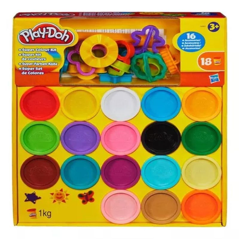 BIGBAMSPACE - Super Color Kit Play Doh - Set 18 Masas Con Herramientas